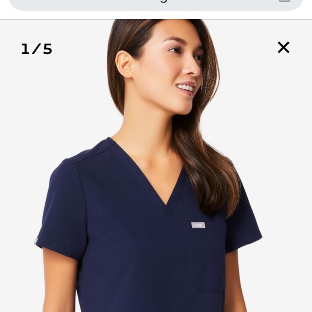 small navy fig scrub top